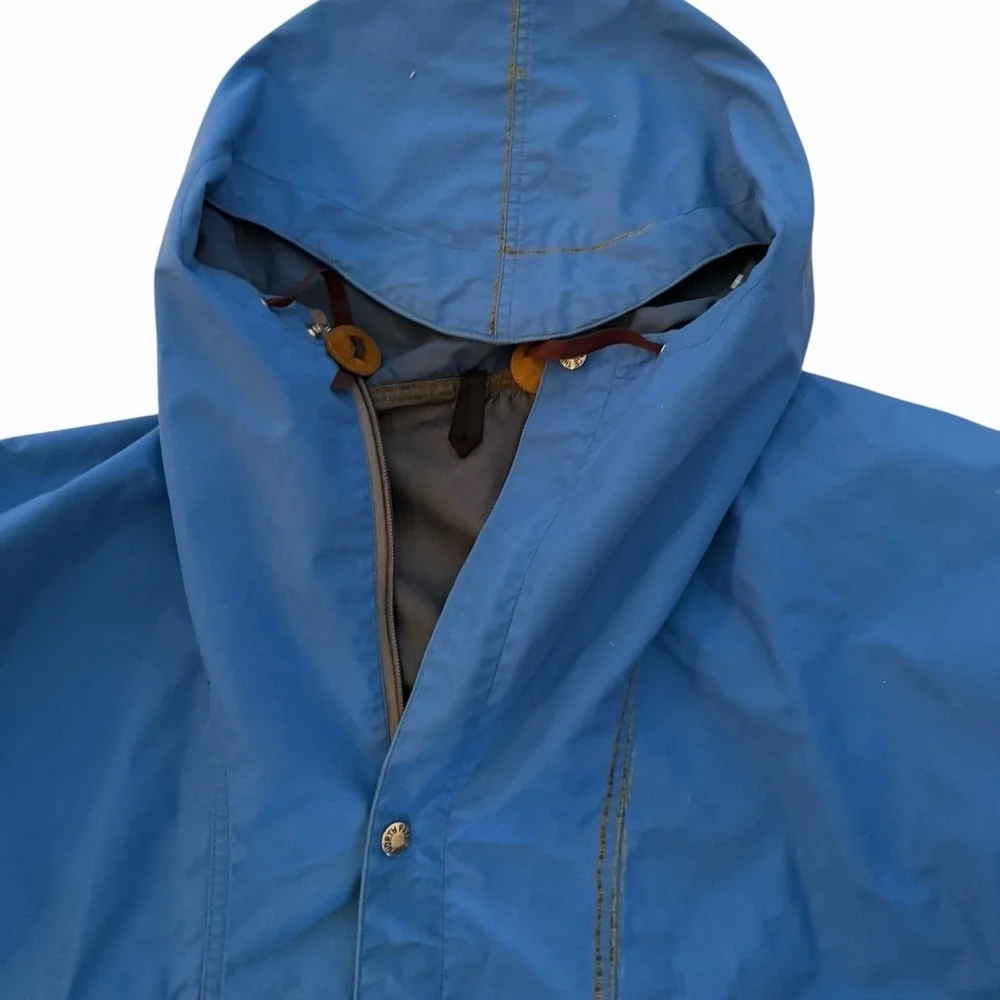 Vintage The North Face Blue Jacket gore tex Brown Label Mens Large Zipper Broken